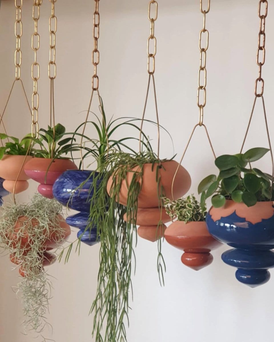 rope and hook suspended planter
