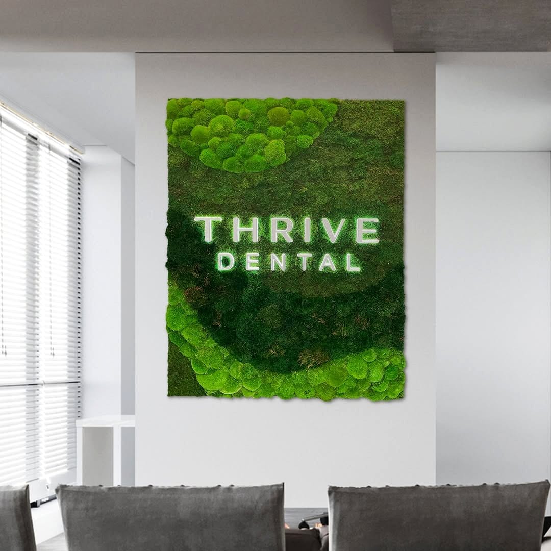 illuminated moss wall