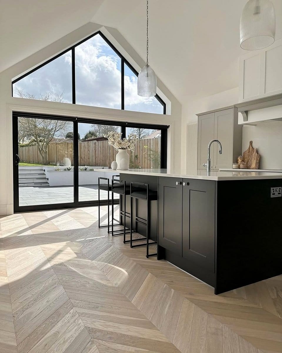 Bright sunlit Scandinavian living room