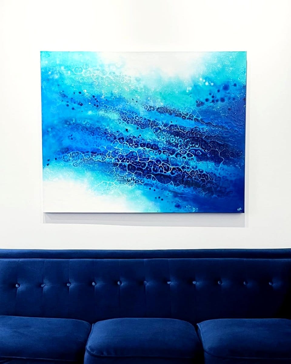 abstract art canvas on wall