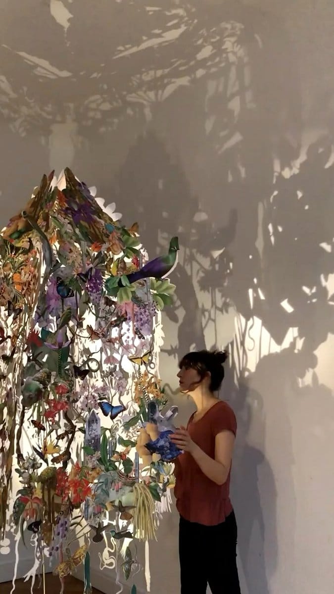 light projector creating moving shadows