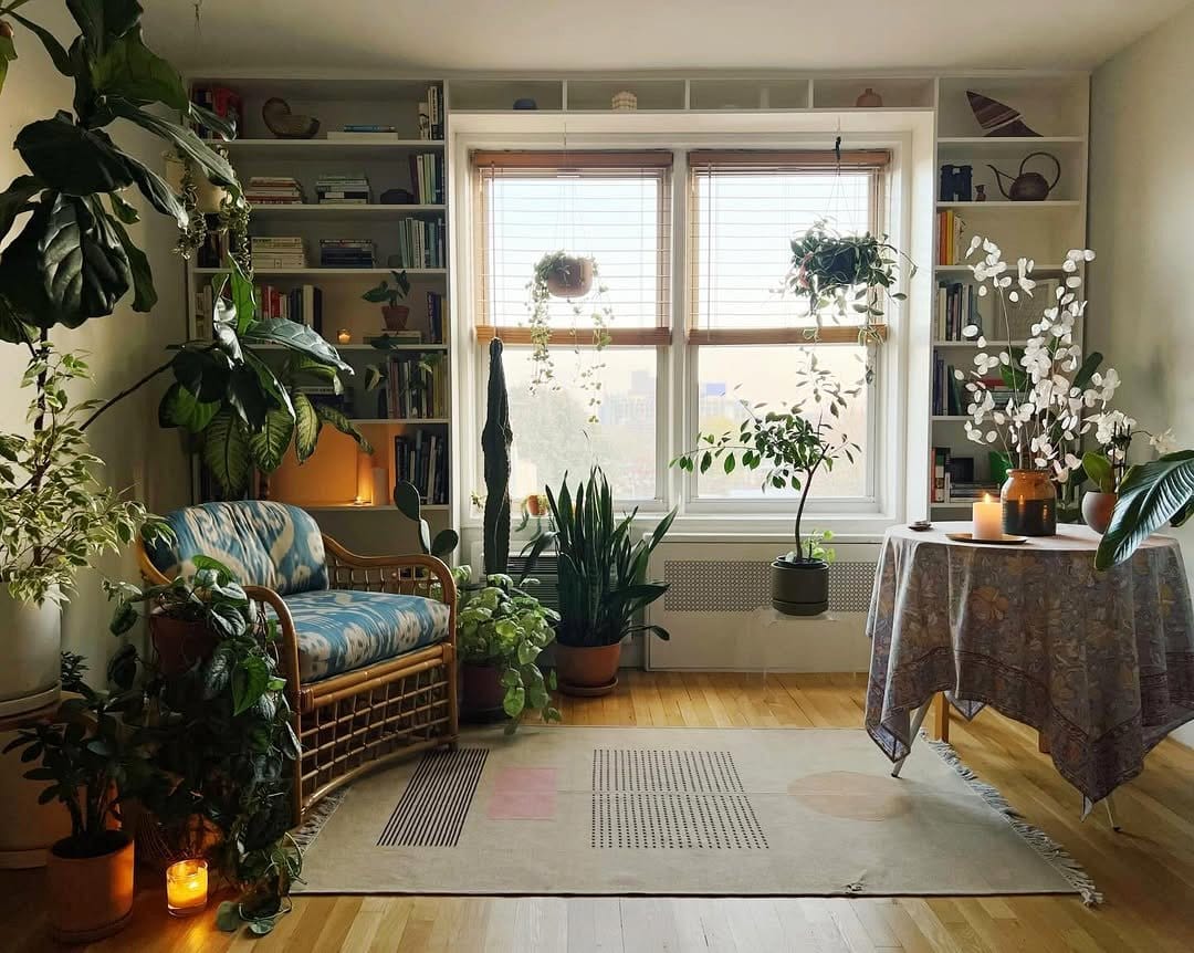 soft lighting with plants