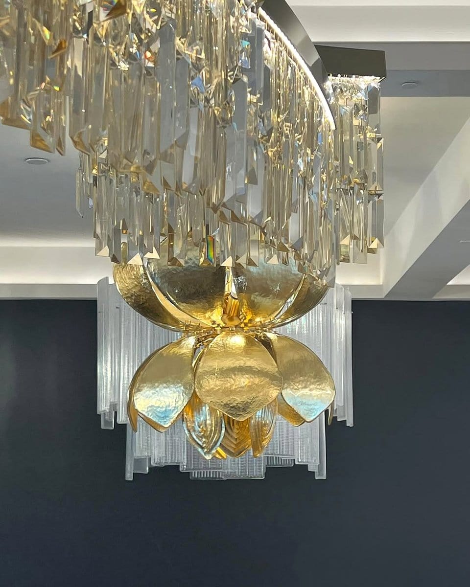 lotus-shaped light fixture
