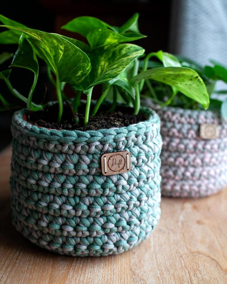 knitting supplies in nested baskets