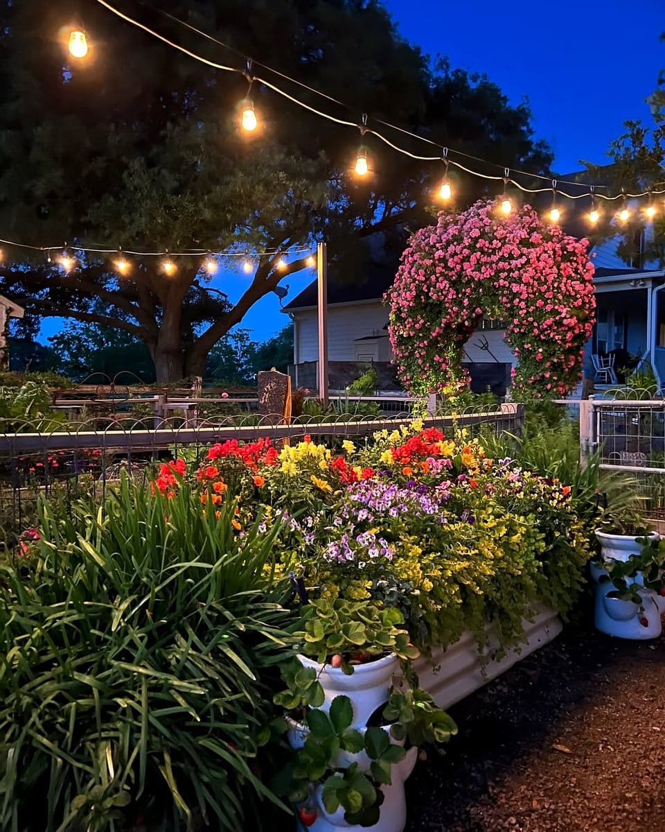 evening stock in flower bed