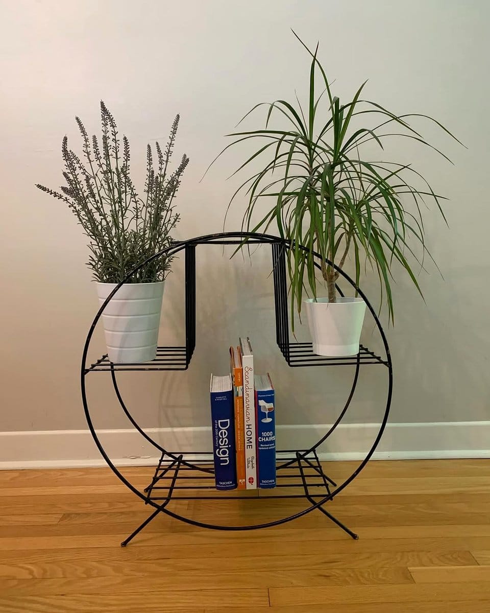 sleek metal plant stand