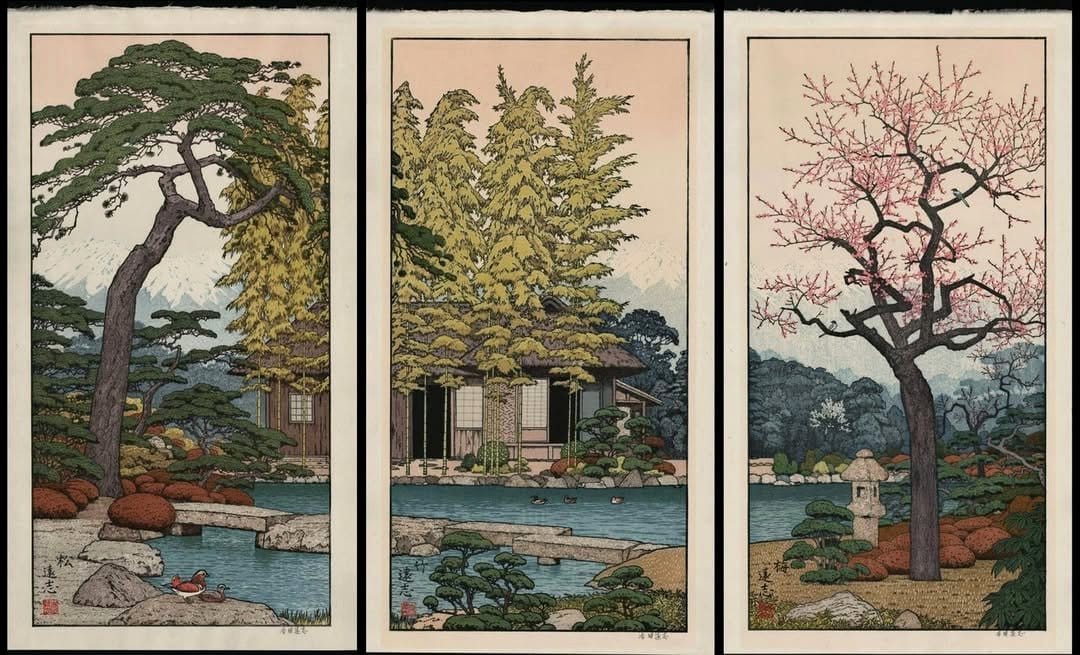 hallway with woodblock air plants