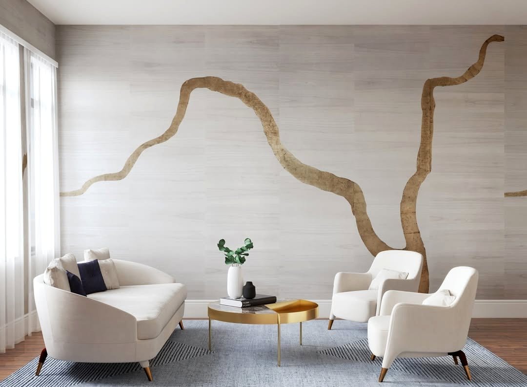 artistic cork bark wall collage