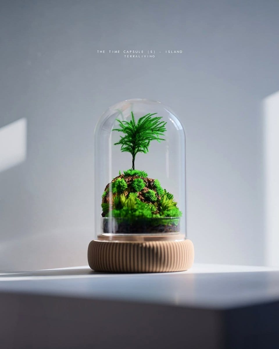 intricately arranged terrarium
