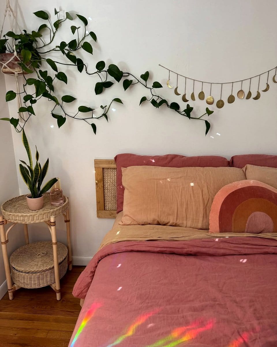 pothos vine trailing down wall