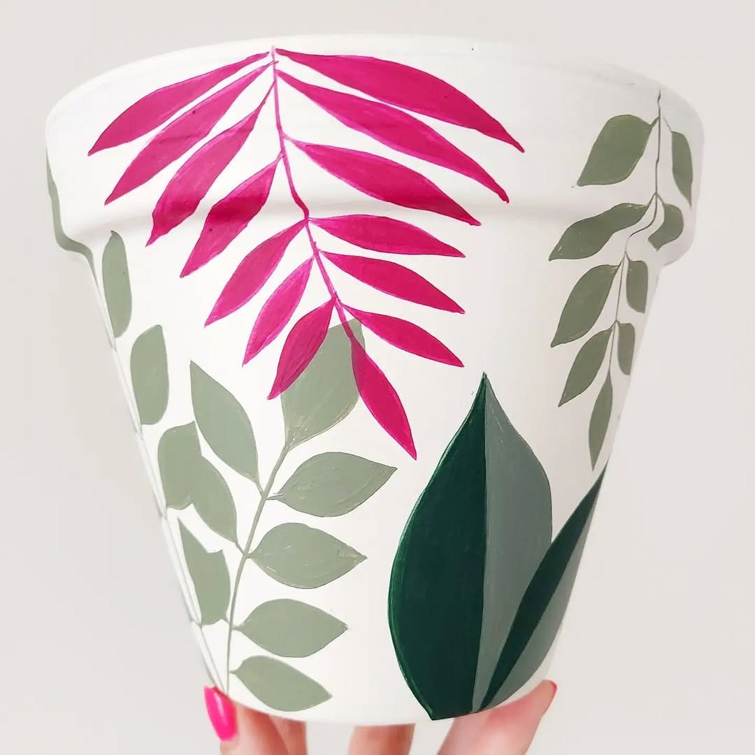hand-painted plant pots