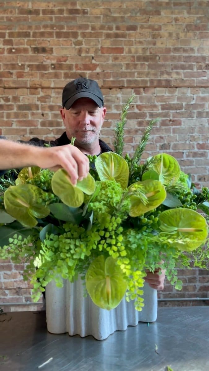 all-green foliage arrangement