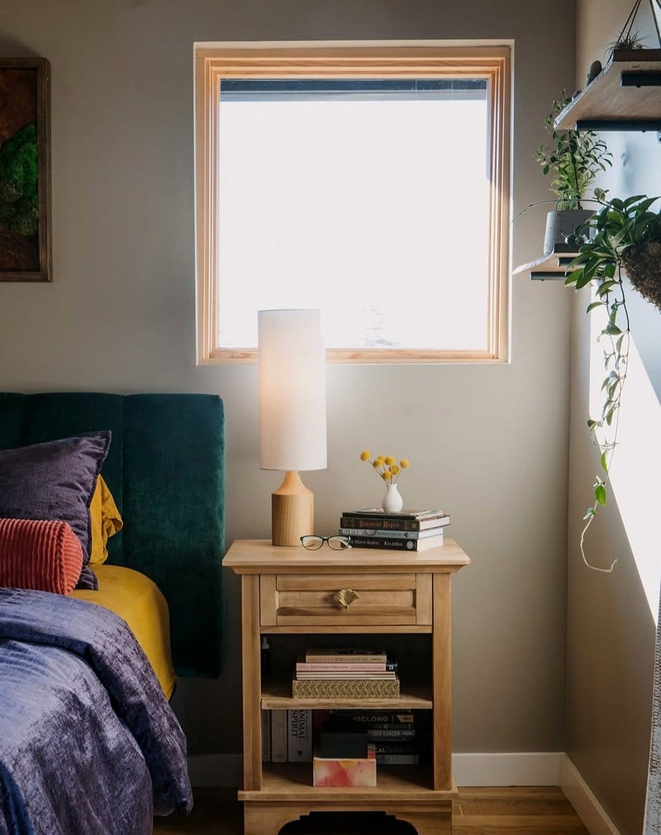 pastel pink begonias on side table