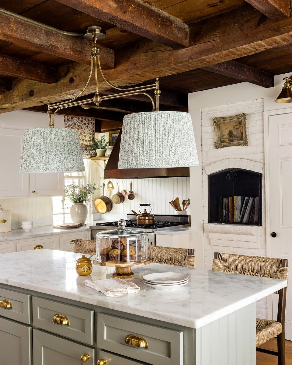 Rustic cabinet handles in wooden kitchen