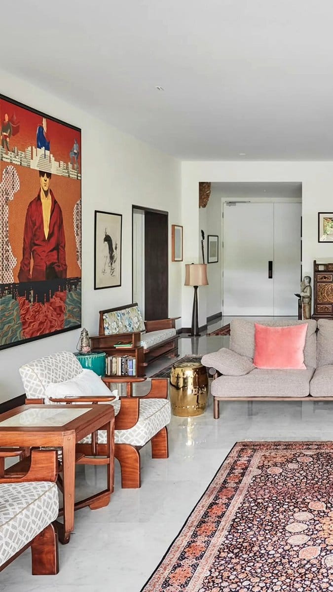 bright white living room walls