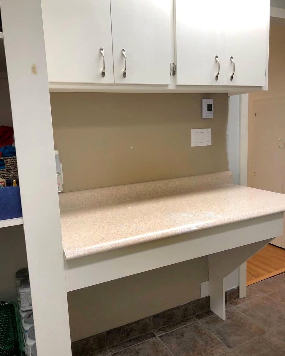 Beaded board paneling in bathroom
