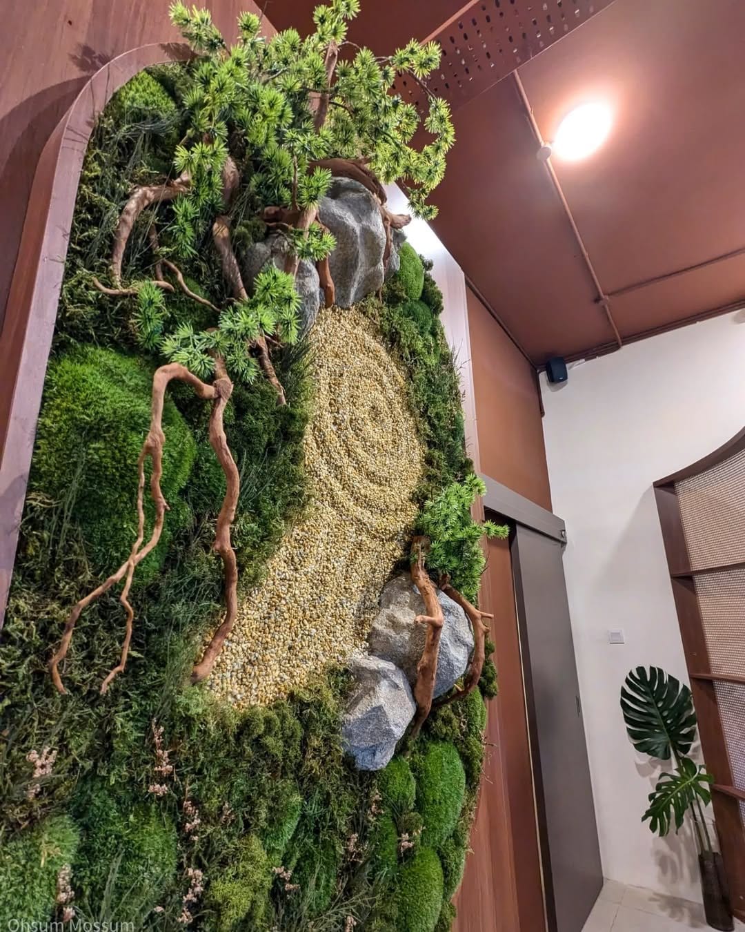 Textured moss art on canvas