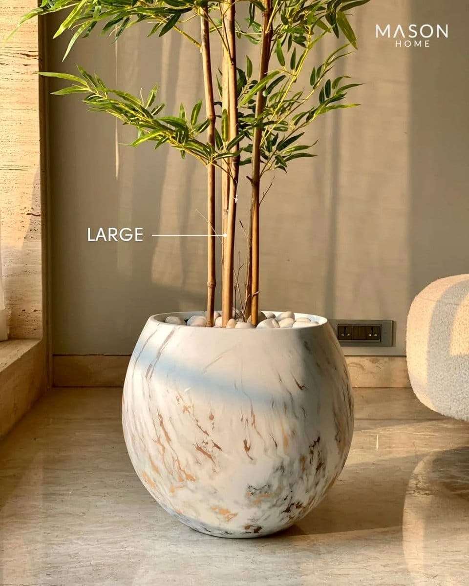 bamboo stalks in planters