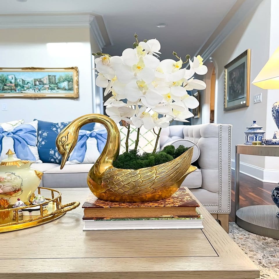 Seashell-decorated plant pot