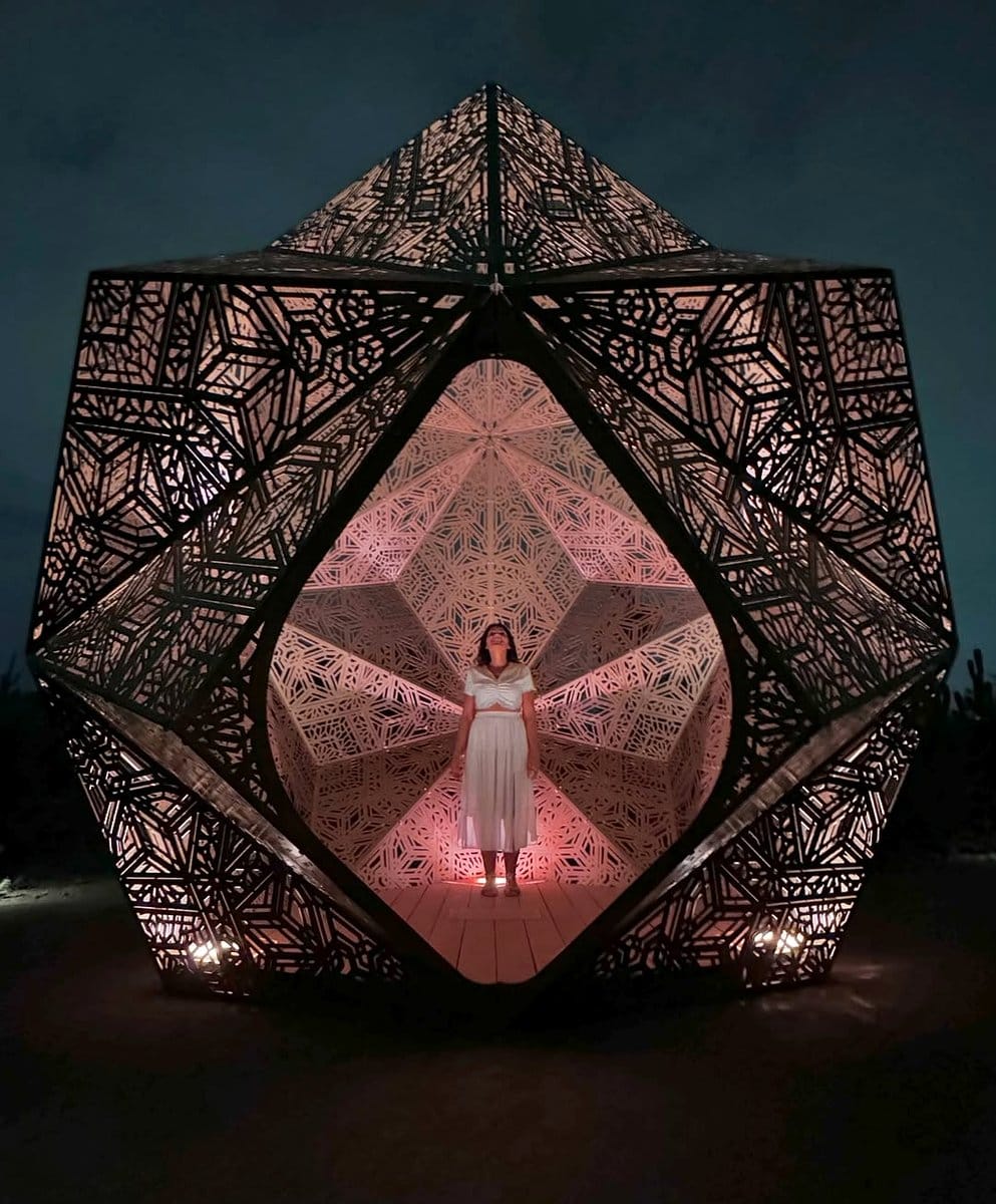 small geodesic dome sculpture