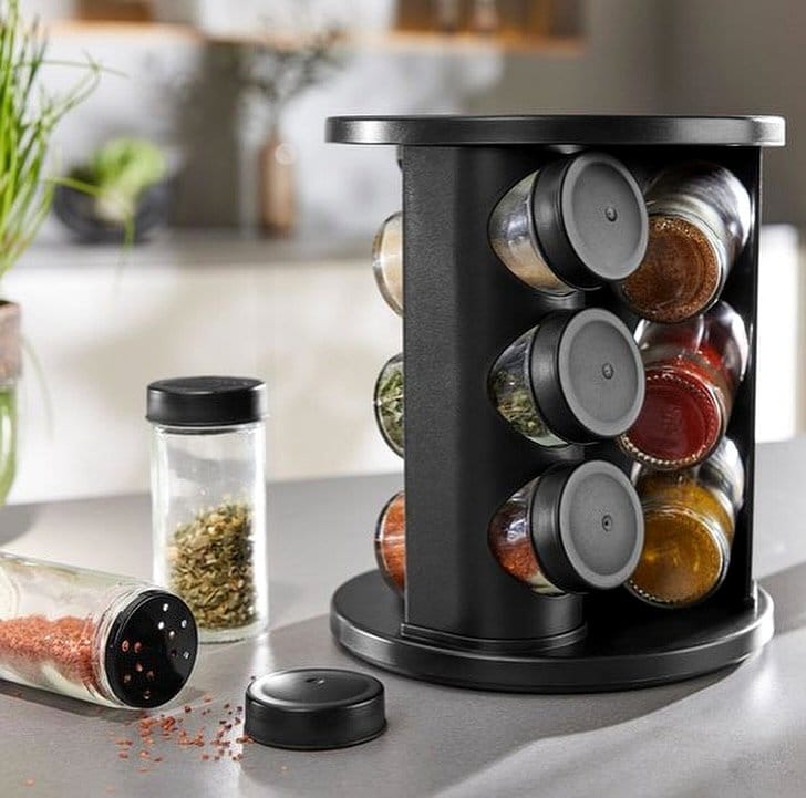 rotating herb carousel on island