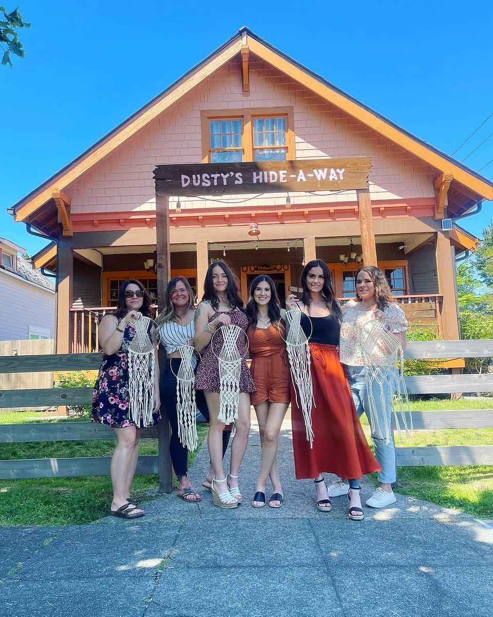 macramé hangers with small potted plants