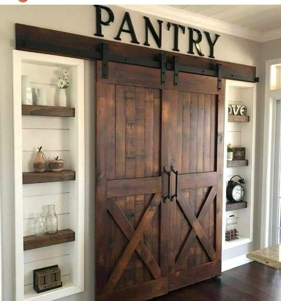 Sliding barn doors for rustic closet
