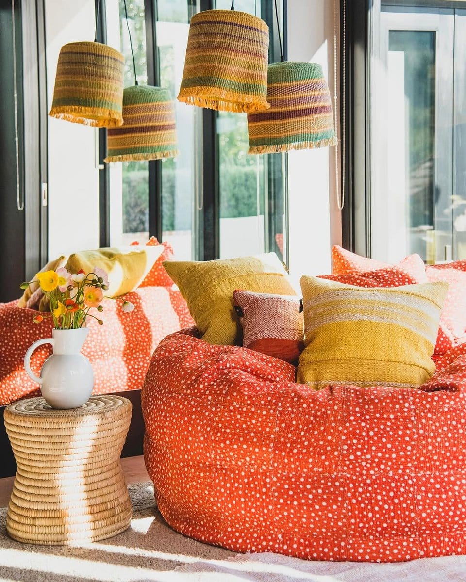 polka dot bean bag chair