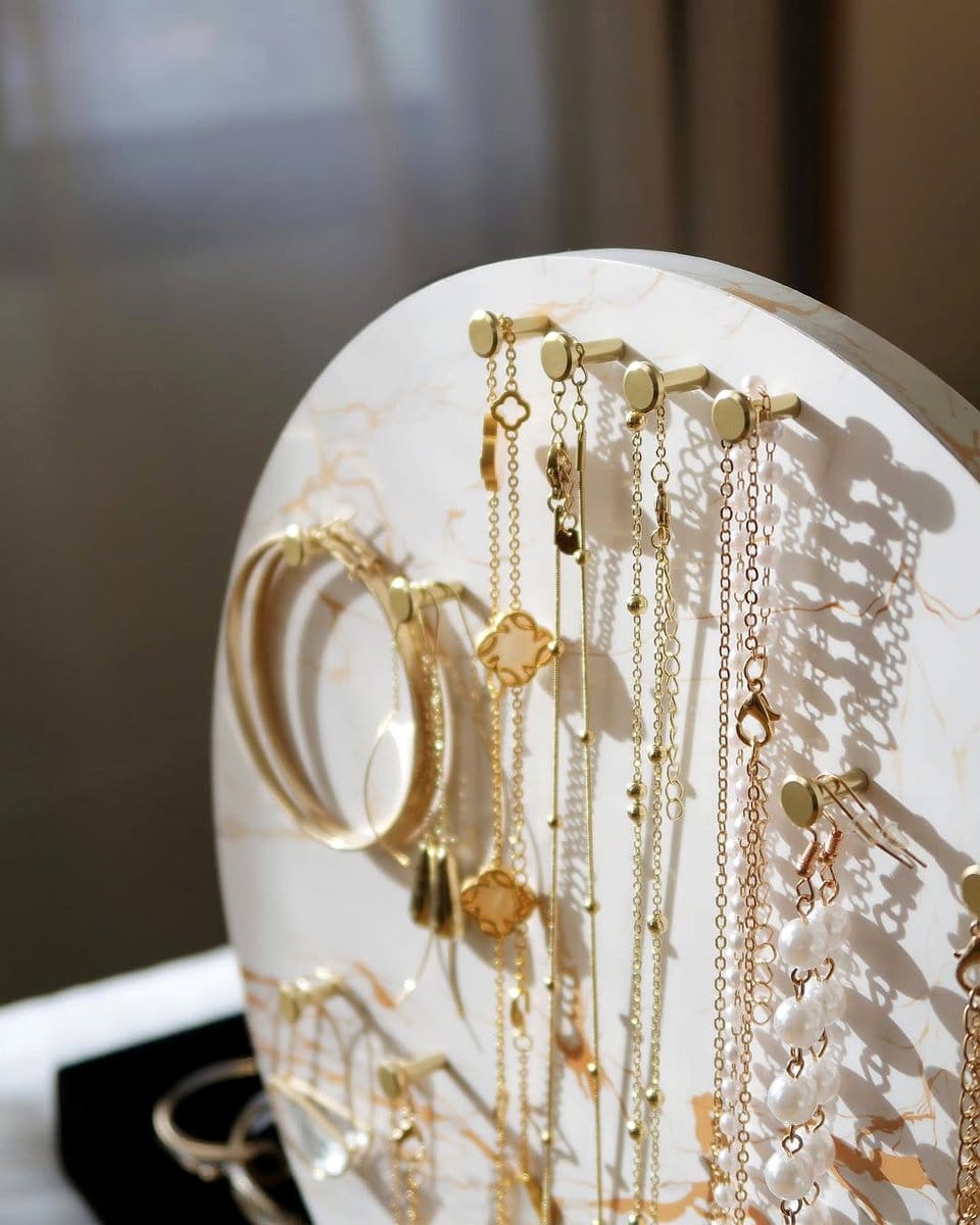 kooky jewelry holder with necklaces