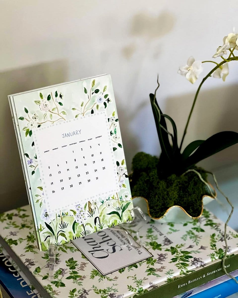 tropical watercolor lampshade on bedside lamp