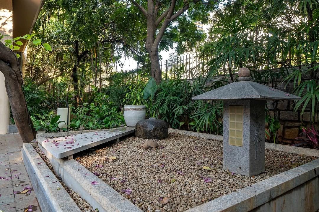 zen garden with fiber optic illumination