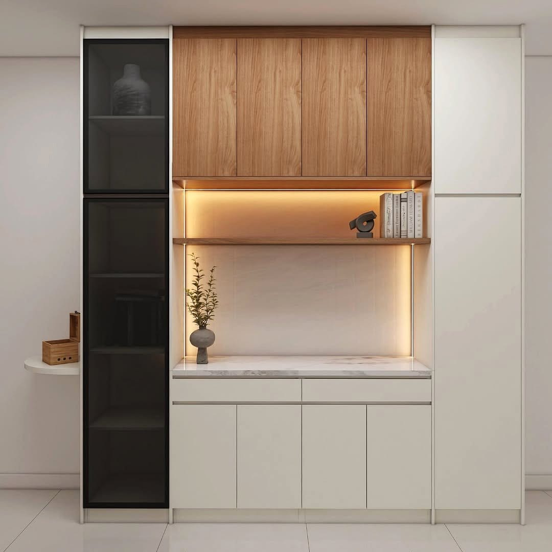 Tidy minimalist entryway storage with cubbies