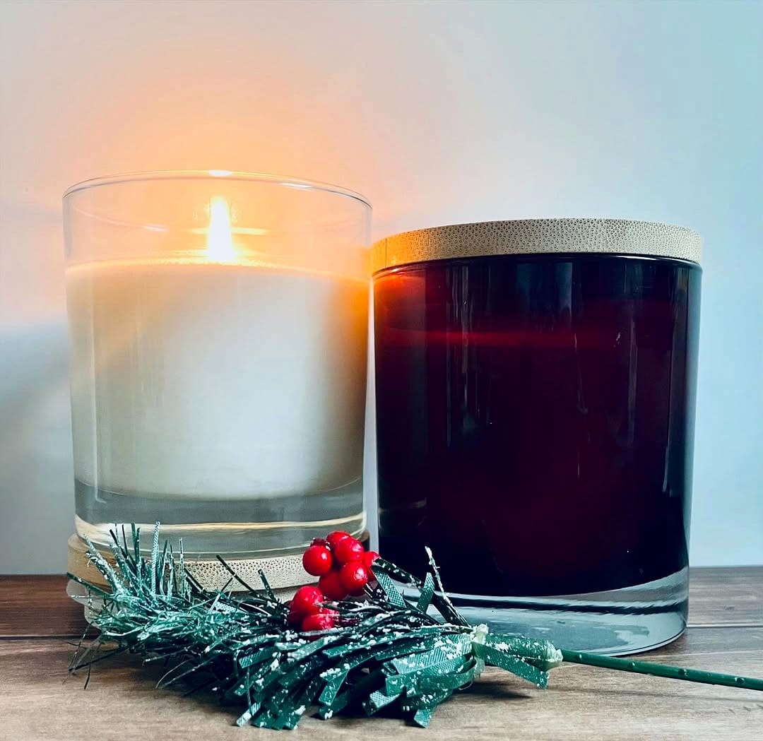 glass jars with tealight candles