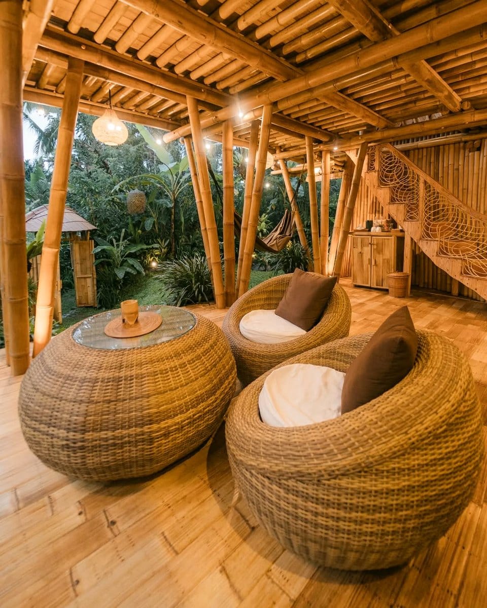 bamboo plant on bamboo mat