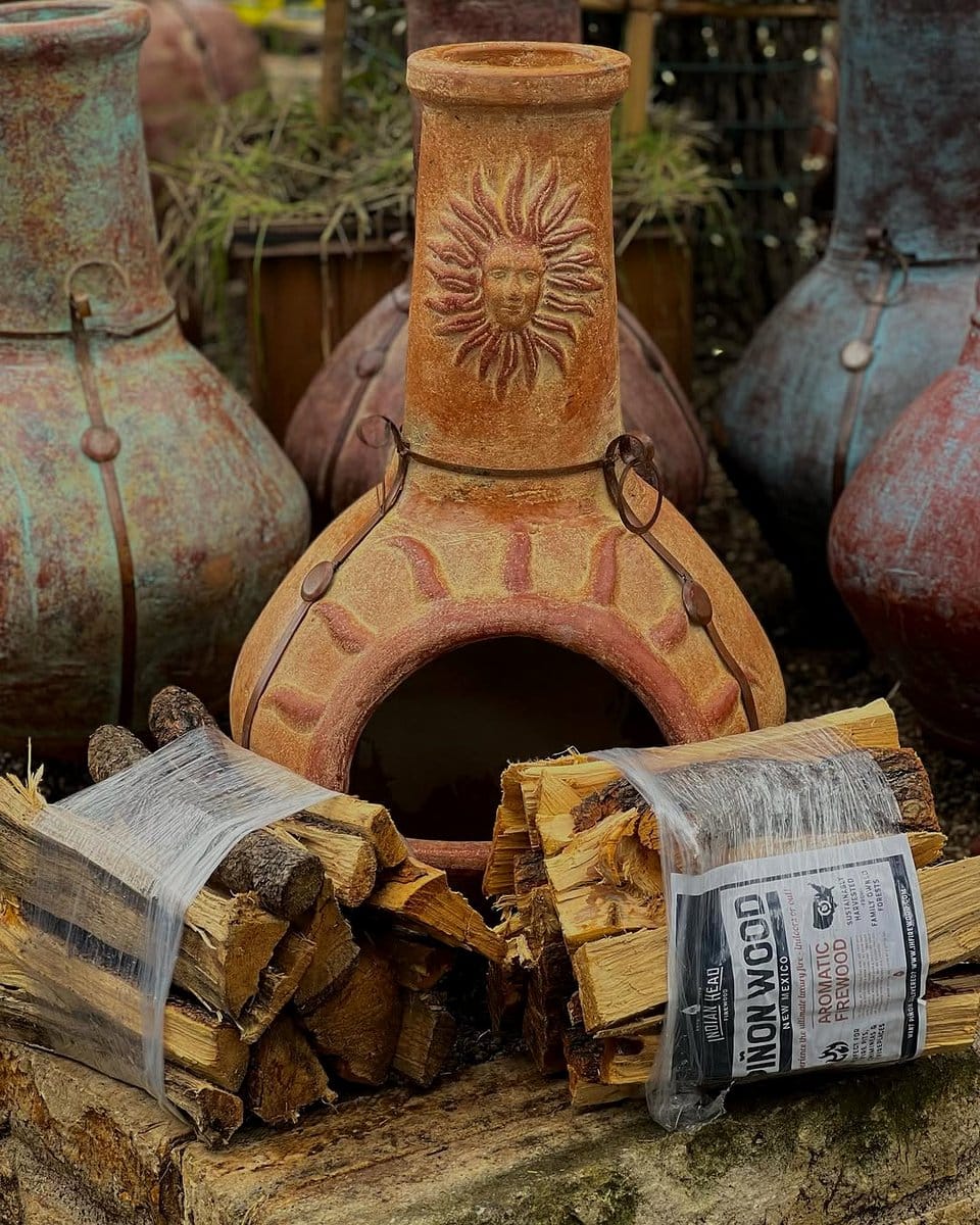 round terra cotta fire pit