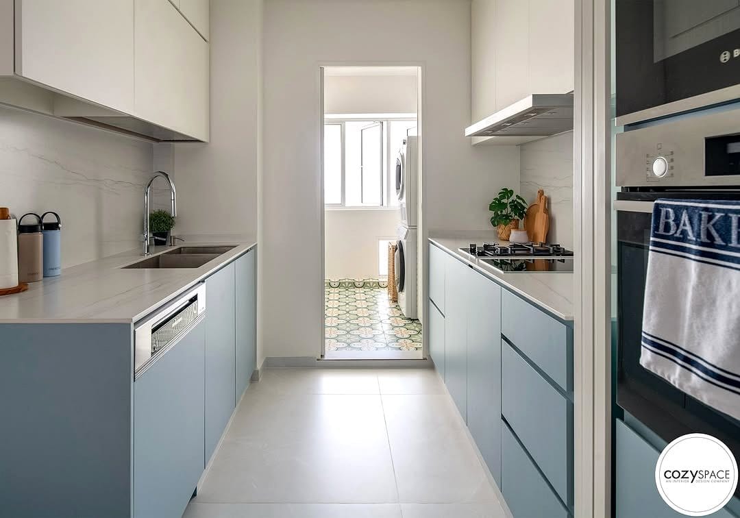 Sleek minimalist kitchen with integrated appliances