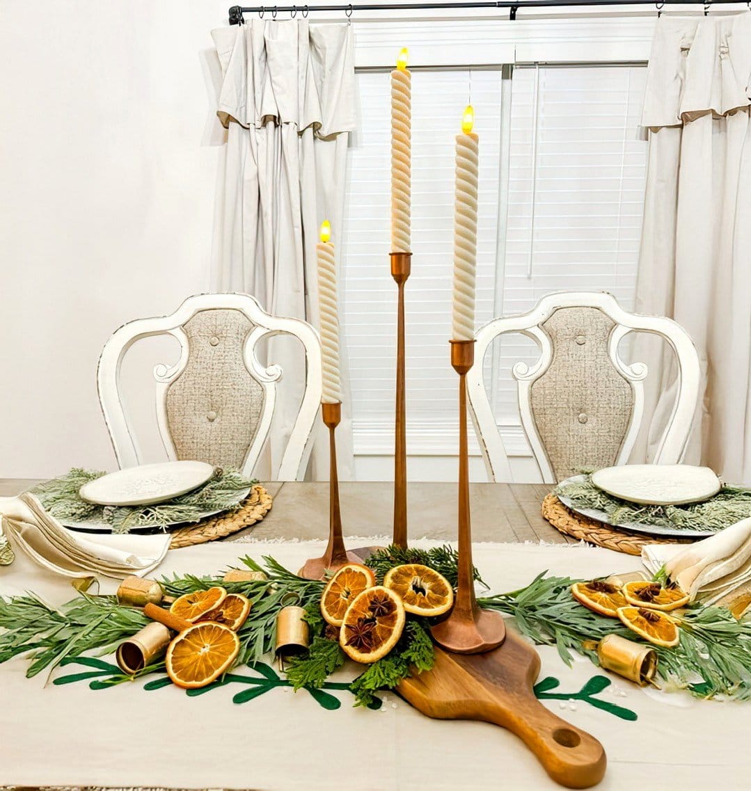 Elegant dining table with integrated centerpiece planter