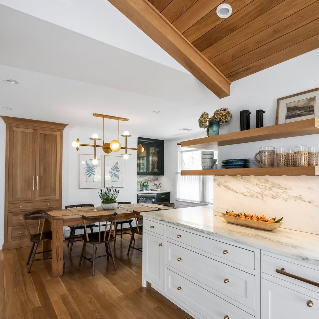 Stylish open shelves with Scandinavian decor