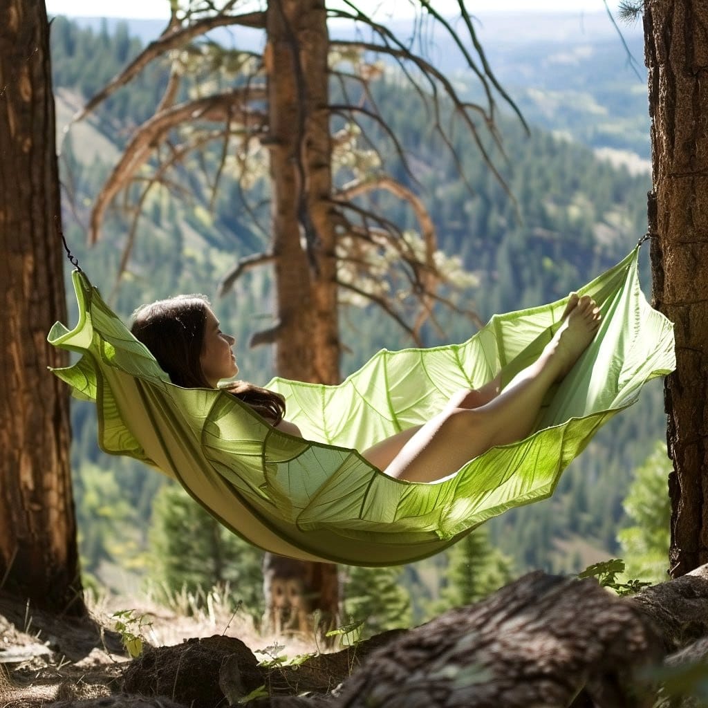 Hanging hammock with cascading greenery