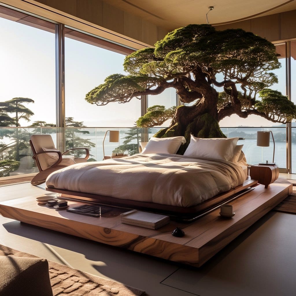 bonsai tree with fiber optic lights