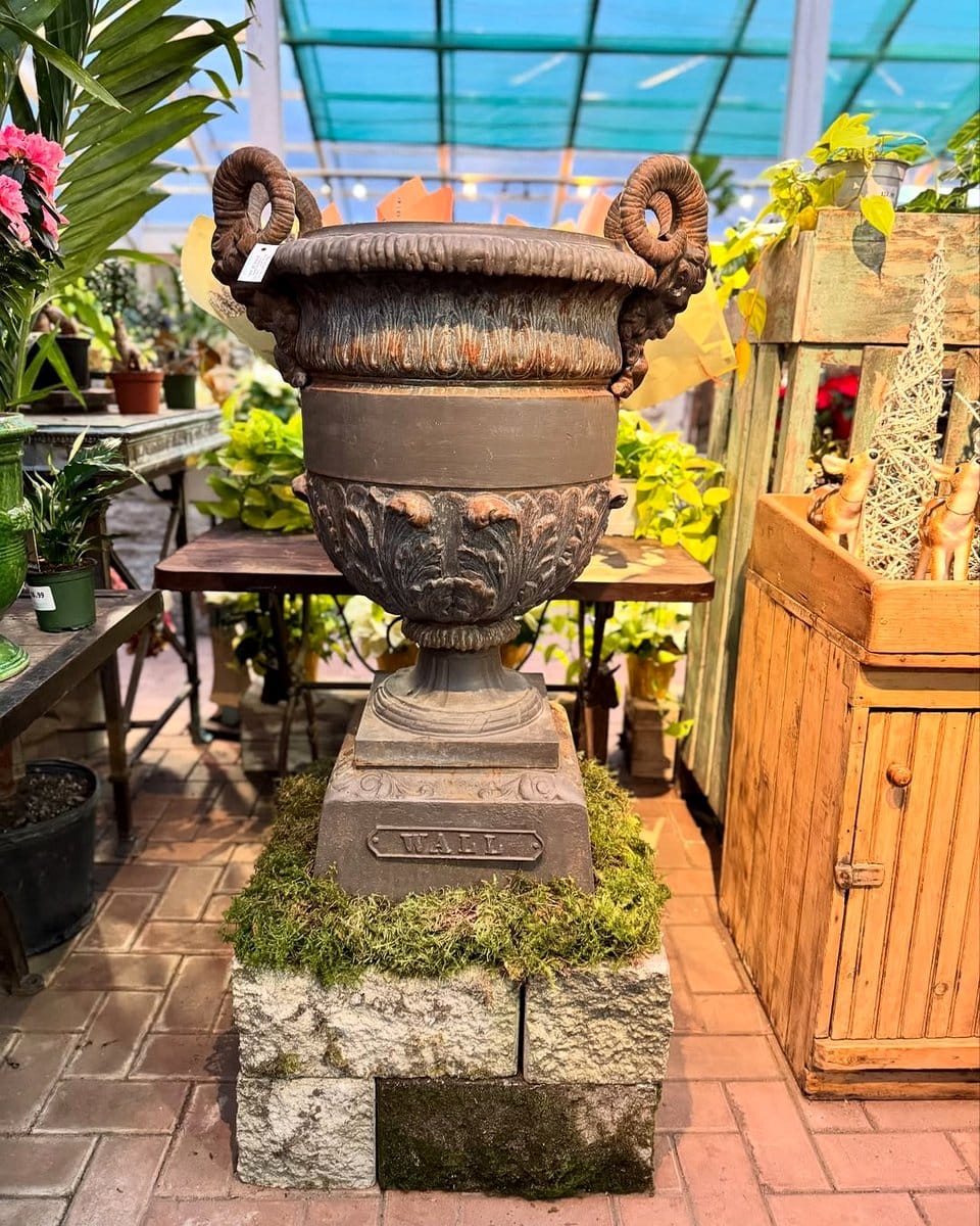 versatile cast iron urns with multiple plants