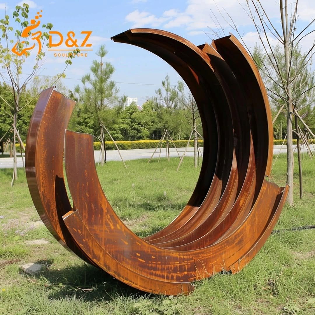 metal sculpture in garden