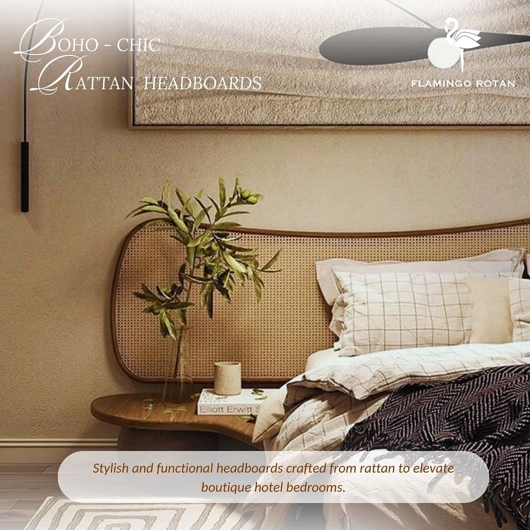 Rattan shelf with minimalist decor and greenery