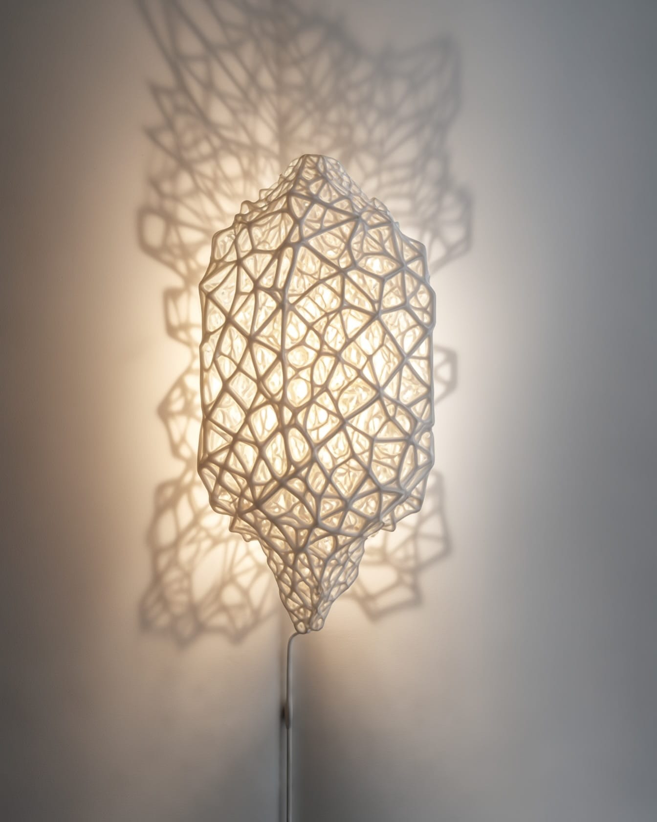 lattice lamp casting intricate shadows