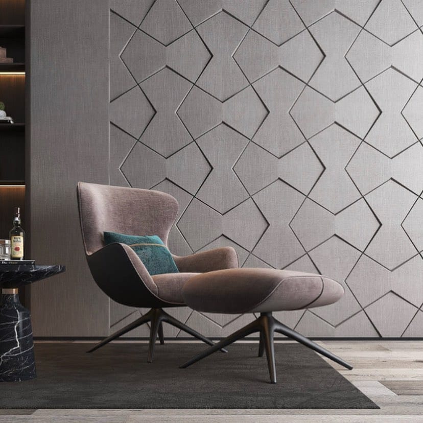 Wooden wall panels in rustic dining room