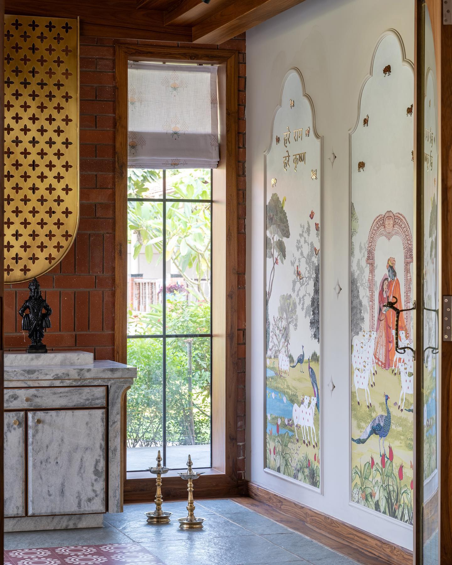 children's study area with rainbow lights