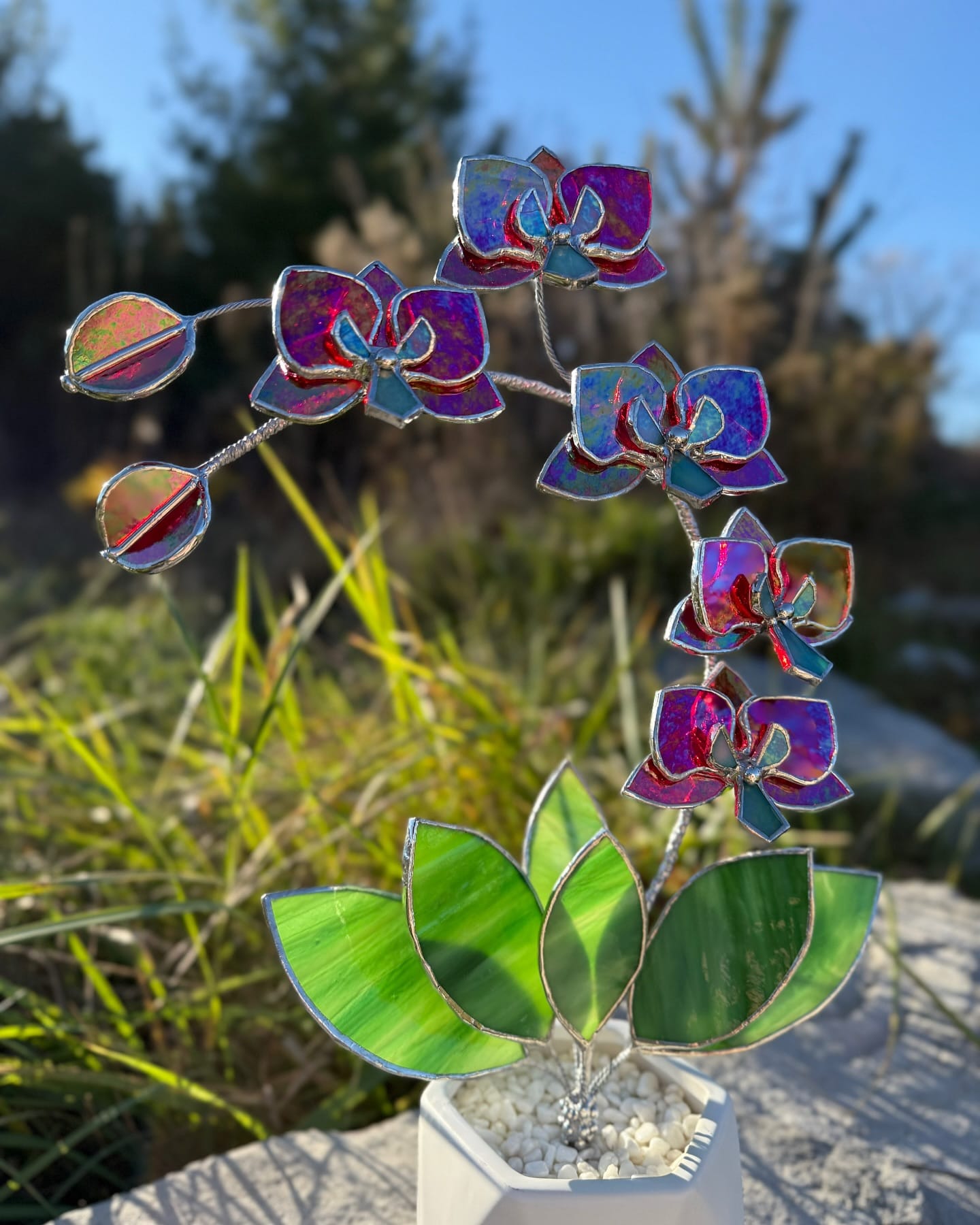 orchid-shaped wall sconce