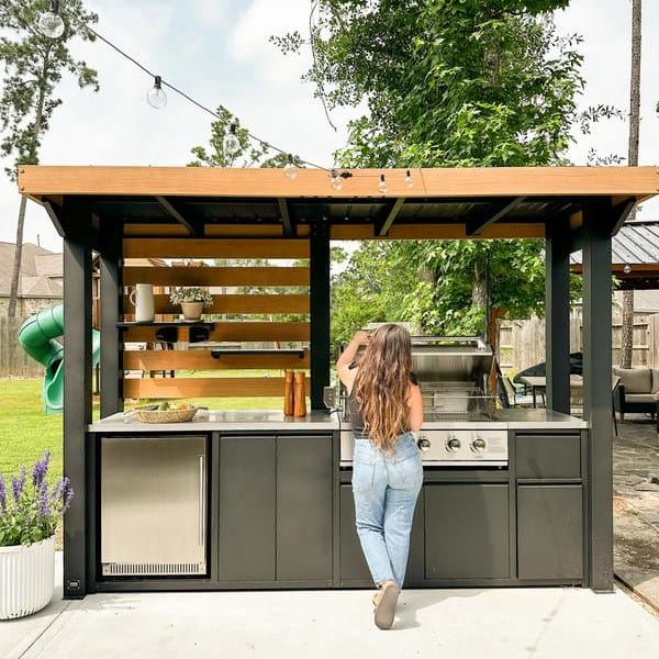 multi-level herb stand on island