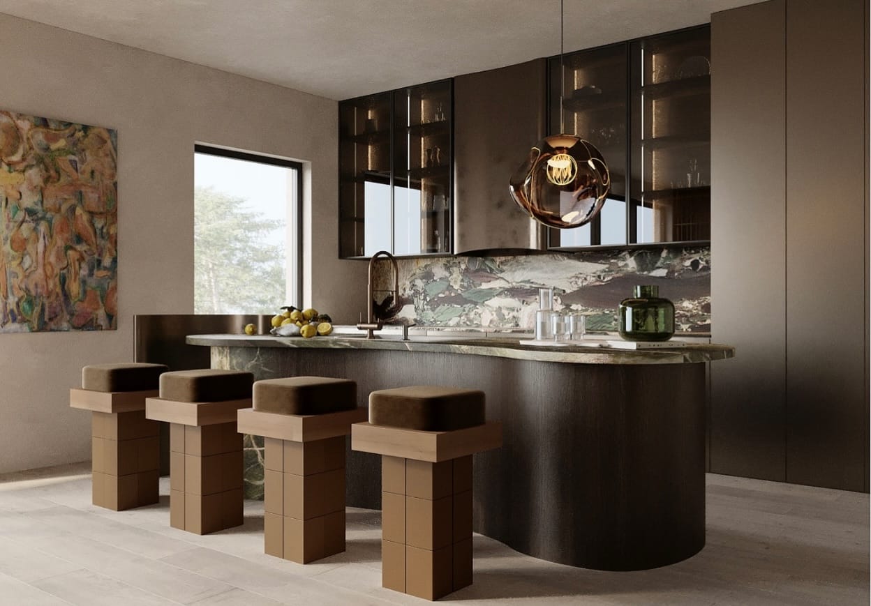 Glass accents in Scandinavian decor