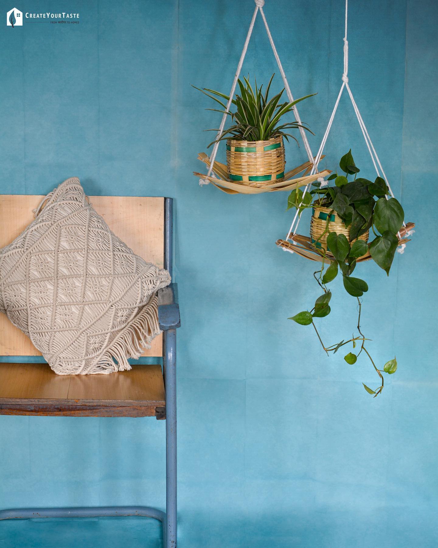 elegant hanging planter with ferns